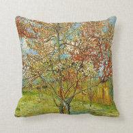 Pink Peach Tree in Blossom Reminiscence of Mauve Throw Pillow