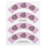 Pink Peacock Cupcake Wrappers Printable Template Customized Letterhead