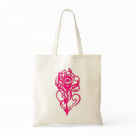 Pink Peacock Feather Tote Bag