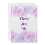 Pink pearl blue rose party announcement