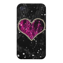 Pink Pearl Heart Case For iPhone 4