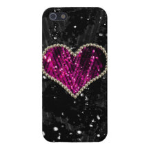 Pink Pearl Heart Covers For iPhone 5