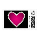 Pink Pearl Heart Postage postage