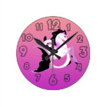 Pink Pearl Seahorse Wall Clock