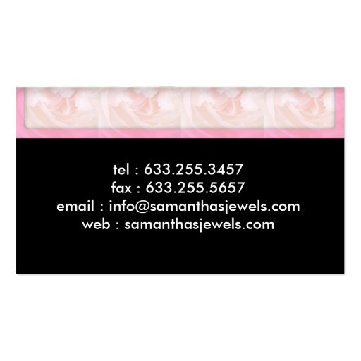 Pink Pearls Jewelry Business Cards (back side)