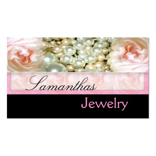 Pink Pearls Jewelry Business Cards (front side)