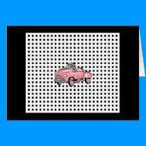 Pink Pedal Car Card (1920-1960)