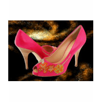 Pink Peeptoe Pumps with Swarovski Crystals t-shirts