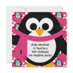 Pink Penguin Party Invitation