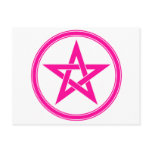 Pink Pentacle Pentagram Post Card