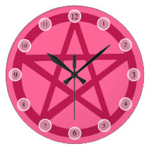 Pink Pentacle Wallclock
