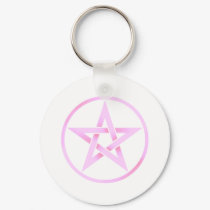 Pink Pentagram Pentacle keychains by triplegoddess Pink Pentagram Pentacle keychains