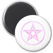 Pink Pentagram Pentacle Magnets