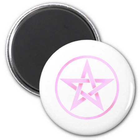 Pink Pentagram Pentacle Magnets