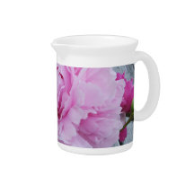 Pink Peoines Floral Pitcher