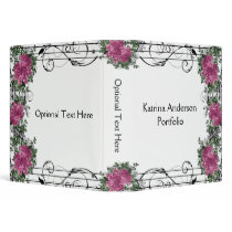 Pink Peonies Black Swirls Avery Binder