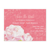 Pink Peonies & Coral Damask Save the Date Postcard postcard
