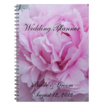 Pink Peonies Flowers Wedding Planner notebooks