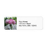 Pink Peonies in Vase Return Address Label
