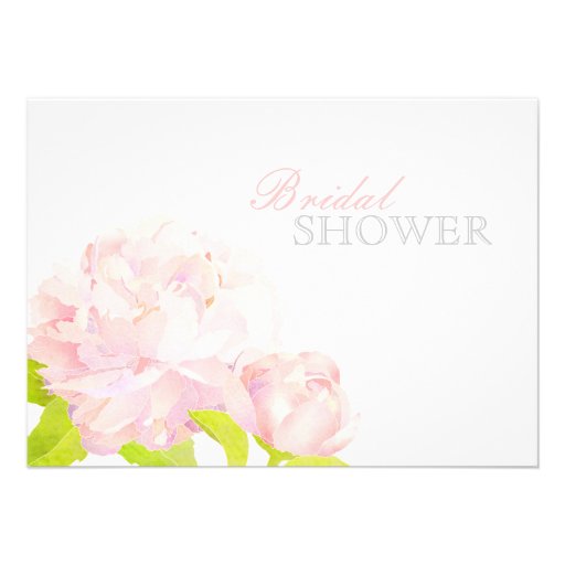 Pink Peony Chic Floral Bridal Shower Invitations