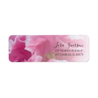 Pink Peony Floral Return Address Label label