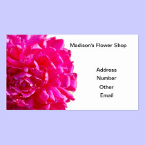 Pink peony flower business card business cards