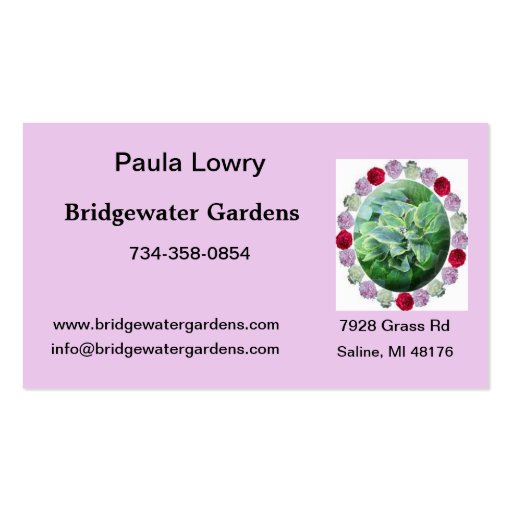 Pink Peony Flower Business Card