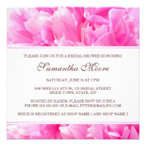 Pink peony flower floral summer bridal shower invitation