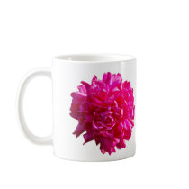 Pink peony flower mug