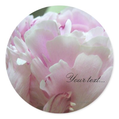 Pink Peony Flowers Wedding Invitation Seals Sticker by naturalilly