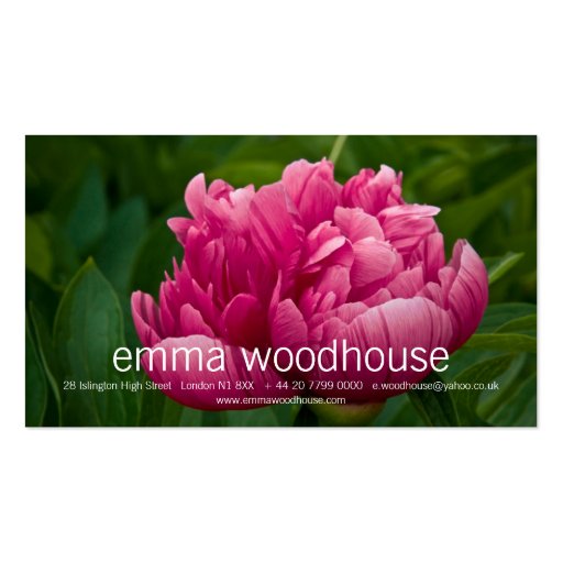 Pink Peony Personal Business Card