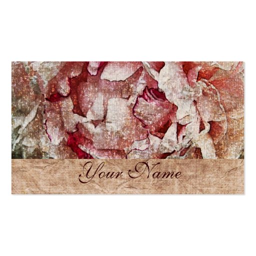 pink peony petals business card template (front side)