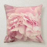 Pink Peony Petals Throw Pillow