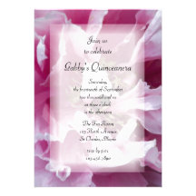 Pink Peony Quinceanera Party Invitation