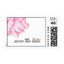 pink peony save the date postage