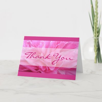 Pink Peony Thank You Card