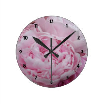 Pink Peony Wall Clock wall clocks
