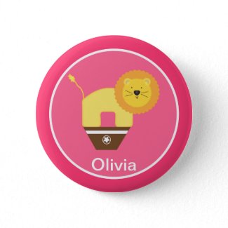 Pink Personalized Circus Birthday Button zazzle_button