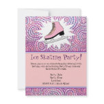 Pink Personalized Ice Skating Party Invitation
