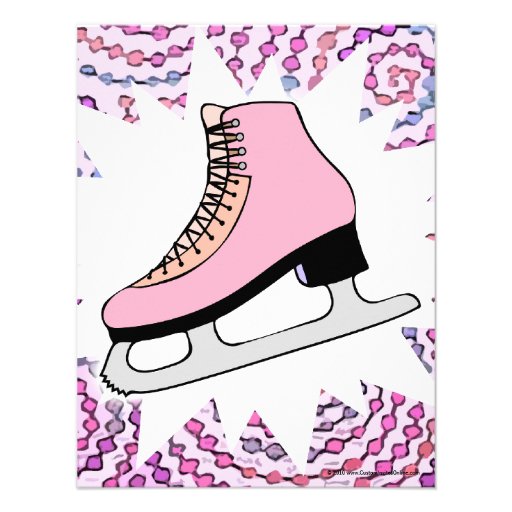 Pink Personalized Ice Skating Party Invitation