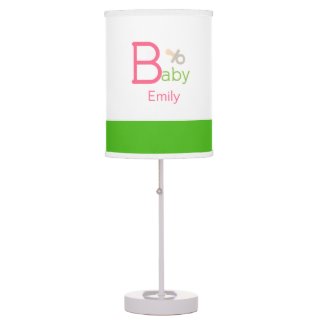 Pink {personalized} Nursery Lamp