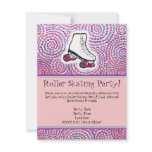Pink Personalized Roller Skating Party Invitation
