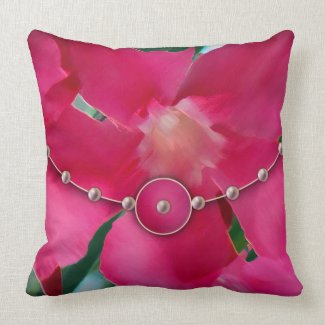 Pink Petals and Pearls Throw Pillows