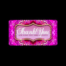 Pink Petals Pattern Thank You Sticker Labels labels
