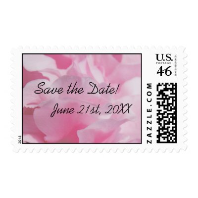 Pink Petals 'Save the Date' Postage Stamps