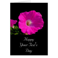 pink petunia flower greeting card