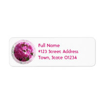 Pink Phlox Flower Return Address Label