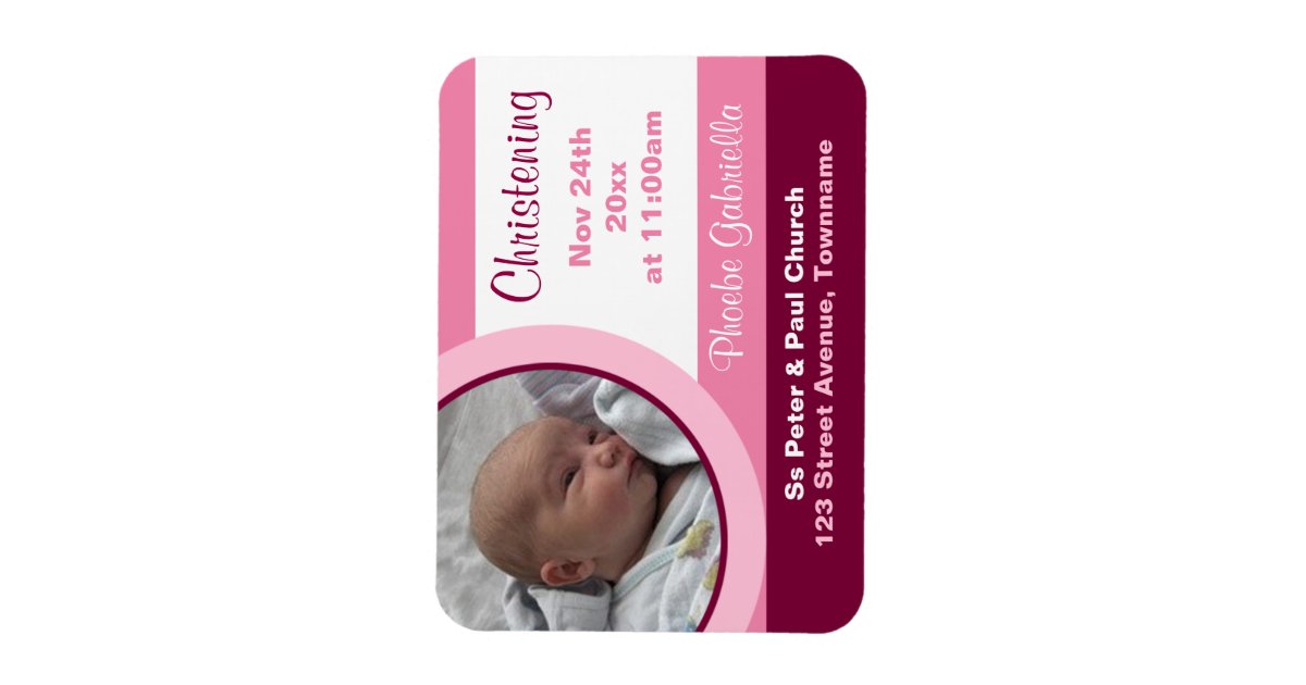 Pink Photo Christening/Baptism Invitations Zazzle