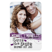Pink Photo Template Save the Date Rectangle Magnet