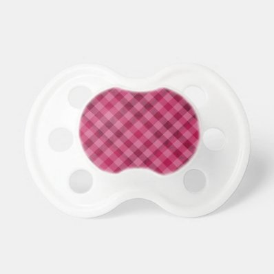 Pink Picnic in Plad - Beautiful Plaid Hot Pink BooginHead Pacifier